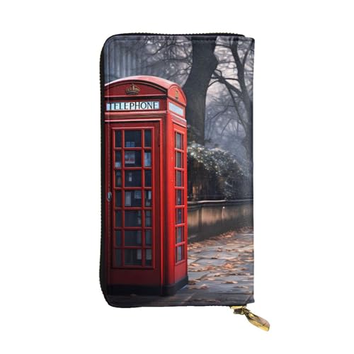 Portefeuille en cuir noir pour femme 19x10,5 cm à motif Londres