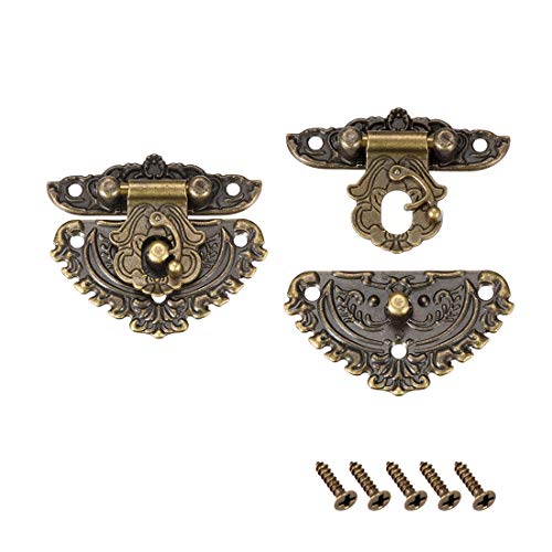 Uxcell 2 Sets Wood Case Chest Box Rectangle Clasp Closure Hasp Latches Bronze Tone 55 X 48Mm #TOP5
