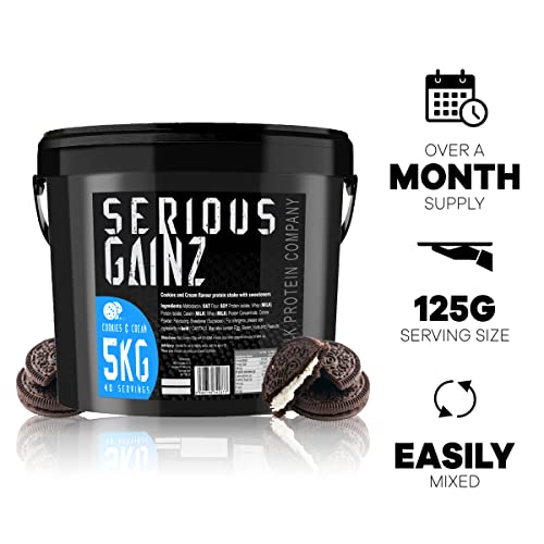The Bulk Protein Company, SERIOUS Gainz - Whey Protein Powder - Weight Gain, Mass Gainer - 30g Protein Powders (Cookie & Cream, 5kg) - Image 4