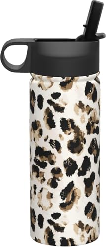 ヒョウ柄 豹柄 (2) 水筒 真空断熱 保温 保冷 スポーツボトル 人気 ステンレスボトル スポーツ飲料対応 漏れない 直飲み530ml 男の子 女の子 おしゃれ プレゼント