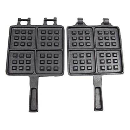 SANTOS XL Waffeleisen Gusseisen - ideal für Ihren Grill, Backofen oder Feuerstelle - 17,5x18,5cm - eckiger Waffelmaker - BBQ-Waffeleisen - Grillwaffel – Bild 6