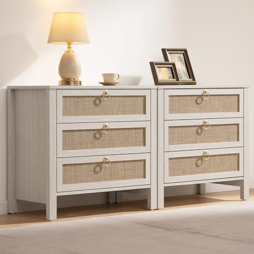 SICOTAS White Nightstand Set 2...