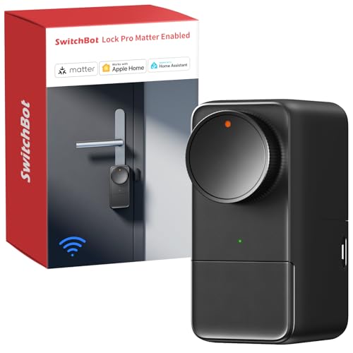 SwitchBot Serratura Intelligente WiFi Pro con Batteria Ricaricabile, Matter Over WiFi, Serratura Elettronica, Installazione Rapida su Serrature Esistenti, Compatibile con Apple Home, Alexa, Google