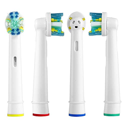 Replacement Brush Heads Compatible with Oral-B-Braun Floss Action - Pack of 4 Generic Electric Toothbrush Replacement Heads