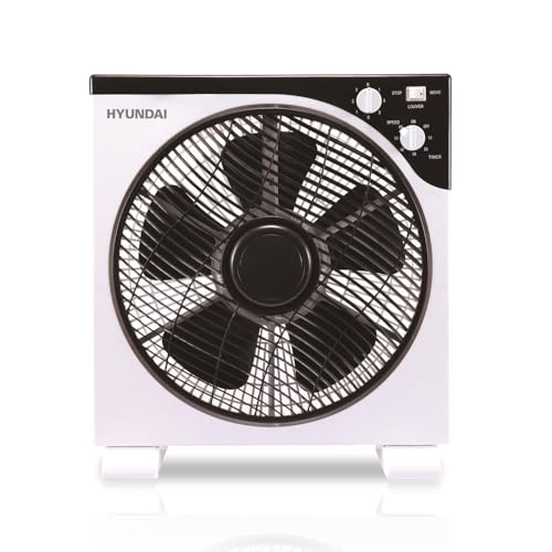 HYUNDAI Ventilador de Cajón Blanco, HYBF30B. 3 Velocidades, Temporizador de 120 min, 5 Aspas