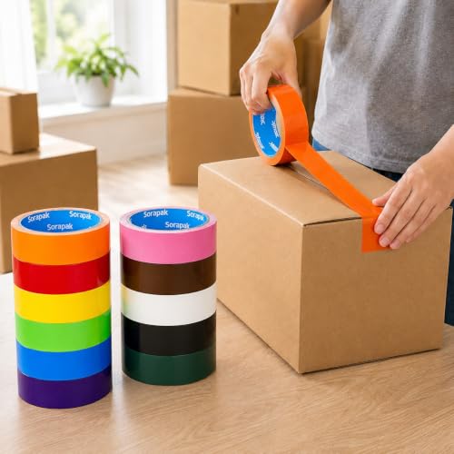Image of Colored Duct Tape 12 Rolls, 1 in x 10 yd, Rainbow Tape for DIY Crafts