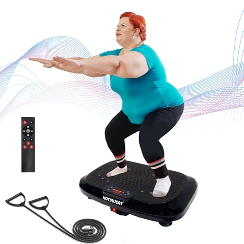 HOTSWEAT Máquina de ejercicio de placa de vibración para drenaje linfático, plataforma vibratoria de placa eléctrica, agitador para pérdida de peso, tabla onduladora con 120 niveles para gimnasio en