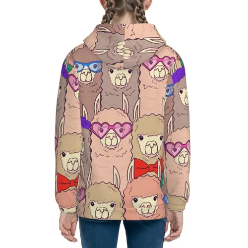 Cute Lamas Kids Pullover Hoodies Boys Sweatshirts Girls Athletic Clothes with Pocket4