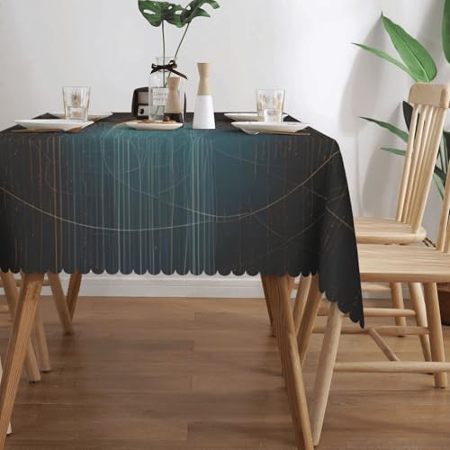 Nappe carrée en polyester imprimé et lavable pour table rectangulaire - 4
