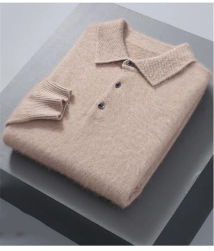 Disimlarl Men Pullover Solid Sweater Lapel Knitted Warm Sweaters Casual Loose Long Sleeve Jumpers2