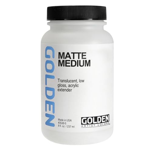 GOLDEN Matte Medium 8 fl. oz. Jar Professional Acrylic Medium Semi-Transparent