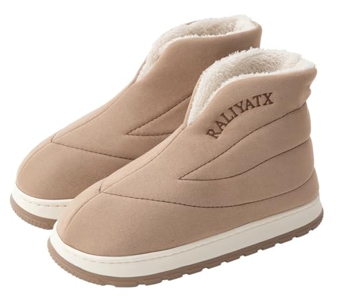 Epsion Fuzzy Winter Bootie Slippers for Women Ankle Boots Slippers Warm House Shoes Outdoor Indoor Plush Fur Lining