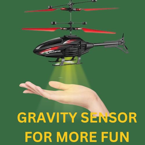 Image of Toy Plastic Helicopteer Remote Control Helicopter for 6 + Years Boys Indoor and Outdoor Helicopter, Palm Sensing Helicopter with led Lights (Pack of 1) (style-11-BR)