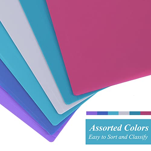 Eoout Poly File Folders18 Pack 6 Gemstone Color, 1/3 Cut Tab Letter Size, 8.6 X 11.6 Inches Colored File Folders Classic Manila Folders Plastic Folders, Office Supplies File Folders #TOP3