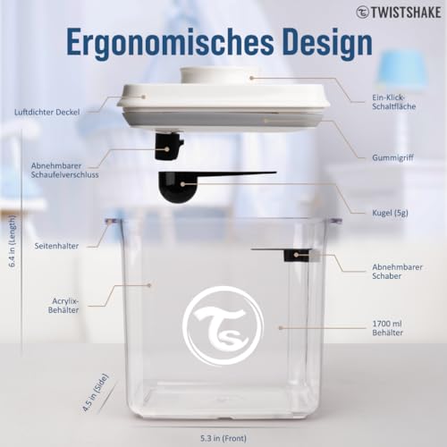 Twistshake Babynahrungsbehälter | Feuchtigkeitsbeständig | Versiegelter Milchpulverspender… – Ansicht 3