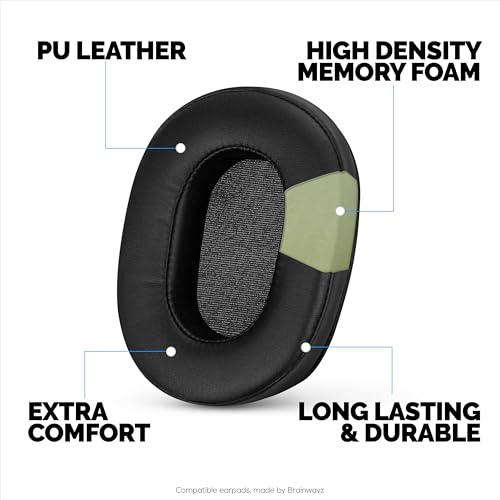 Almohadillas de repuesto para auriculares Sony WH-L600, cuero sintético PU y espuma viscoelástica para mayor comodidad, mejoradas, duraderas y de larga duración, marca Brainwavz miniatura 3