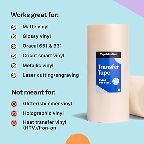 Tapemanblue TMB12X300 12 Inch X 300' Roll Of Clear Transfer Tape thumb #6