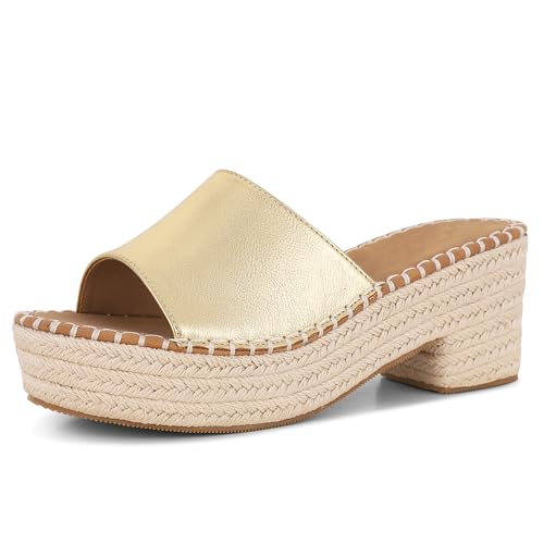 Image of Women's Espadrilles Platform Sandals Wedges Slides Sandals Open Toe Fashion Summer Outdoor Beach Sandals