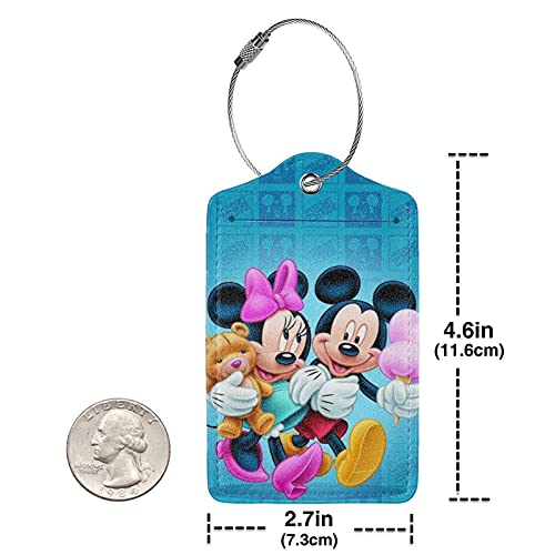 2 Pack Blue Anime Luggage Tags With Name Id Labels For Suitcase Travel Bag, Pu Leather Baggage Tag For Women Men #TOP3