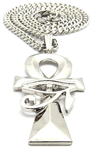 GWOOD Eye Of Ra Over Ankh Pendant with 24 Inch Cuban Necklace2