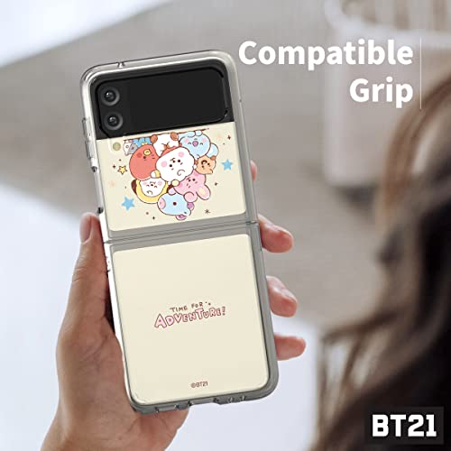 Bt21 Official Merchandise For Galaxy Z Flip 3 Case (2021) Baby Sketch Clear Phone Case, Group #TOP3