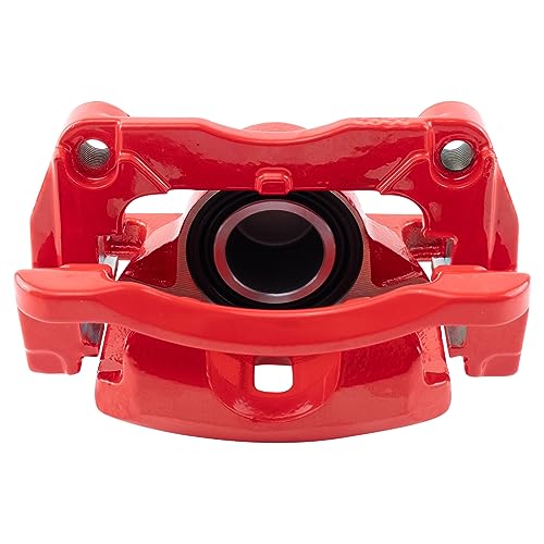 Image of TRQ Front Brake Caliper Set Painted Red Brackets Compatible with 2008-2013 Nissan Rogue 2014-2015 Rogue Select