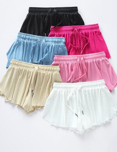 Liberty Pro Meninas Pacote Com 3 Shorts Fluidos Forro De Elastano, Saias Borboleta 2 Em 1 Para Joven