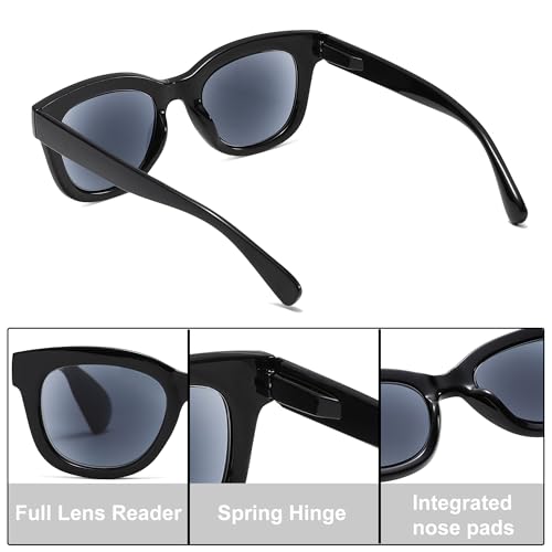 Image of Oversized Reading Glasses for Women,3 Pack Blue Light Blocking Computer Spring hinge Readers