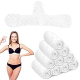 worahroe 10 Stück BH Einlagen Schwitzen, Damen Wiederverwendbare BH-Einlagen Baumwolle, 3-Lagige Schweißabsorber Pads Extraweich, Atmungsaktiv für Sport & Stillzeit (Weiß)