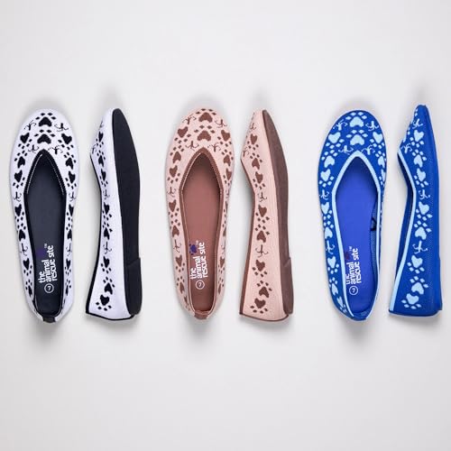 Woven Paw Print Ballet Flats for Women Lightweight Stretch Slip On Shoes with Arch Support Textured Sole Casual Walking Shoes2