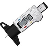 デジタル タイヤ溝 デプスゲージ測定 デジタルデップスゲージ 小型 0-25.4mm車に適用/メーター バイク（ブラック）（電池付き）