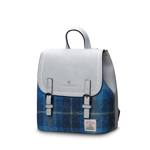 Harris tweed The Mini Jura Backpack, Blue Tartan, Mini3