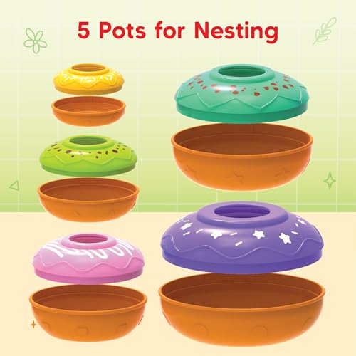 Image of Imagimake Nesting Doughnuts | Leaps & Bounds Baby Toys for 12+ Months | Educational Toy for Toddlers, Infants| 2-in-1 Play & Learn | Montessori Baby Toys | Gift for Kids 1+Year Old