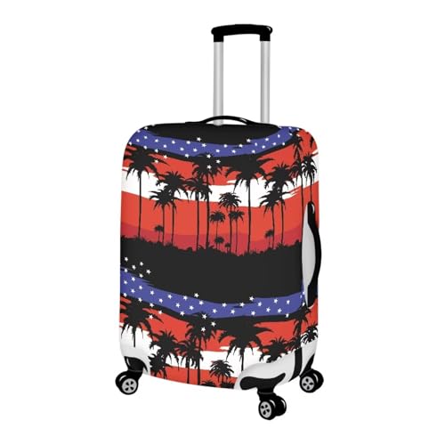 American Flag Carry On Luggage Cover with Zipper Palm Leaf Suitcase Covers For Luggage 21 Inch Luggage Protective Cover2