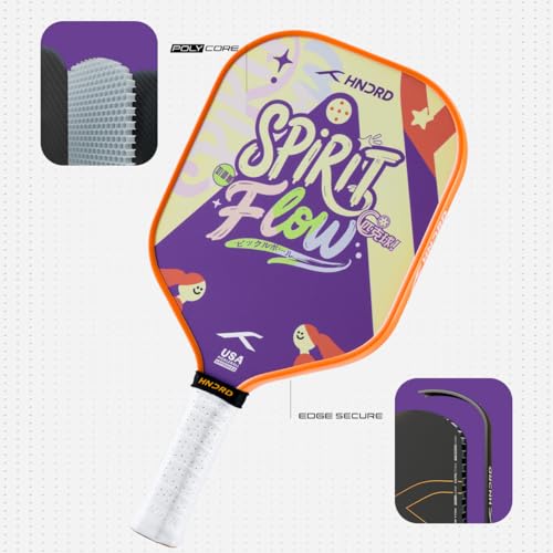 Image of Hundred Spirit X Flow - Pickleball Paddle | 13mm Core | Wide Body Power Paddle | Enhanced Sweet Spot | Ideal for Beginners & Intermediate Players | Free Paddle Bag