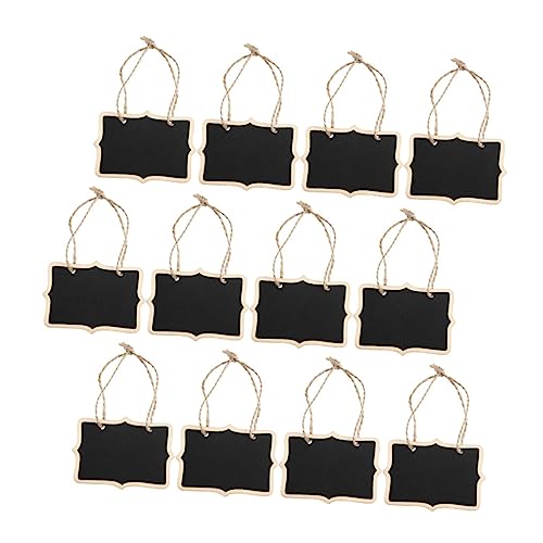 Angoily Mini Wooden Blackboard Hanging Rope 12pcs Reusable Chalk Boards for Boys and Girls DIY Decor