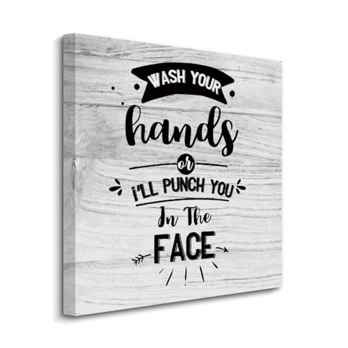 Lienzo decorativo Wash Your Hands para renovar las paredes del cuarto de baño sin obras