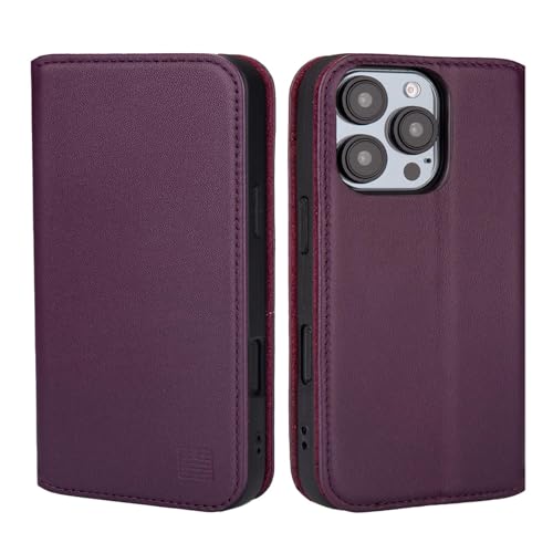 32nd Classic Series 2.0, Real Leather Book Wallet Flip Case Cover For iPhone 16 Pro (6.3"), With RFID Blocking Card Slot - Image 2