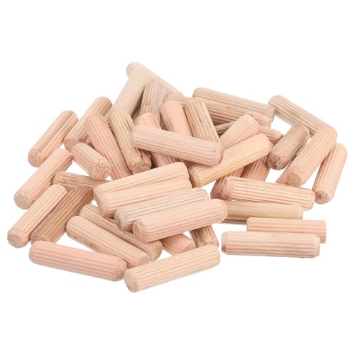 uxcell 300 Pcs Wooden Dowel Pins, 10 x 40mm (0.39 x 1.57 Inch) Wood Dowels Rods, Fluted Dowel Joints for Grooved Woodworking Furniture Craft