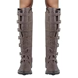 CNAFGBGG 1 Paar Piratenstiefel, Halloween Lange mittelalterliche Renaissance-Stiefel mit Nieten, Steampunk-Reiten für Männer Cosplay, Rollenspiele (Größe 43).
