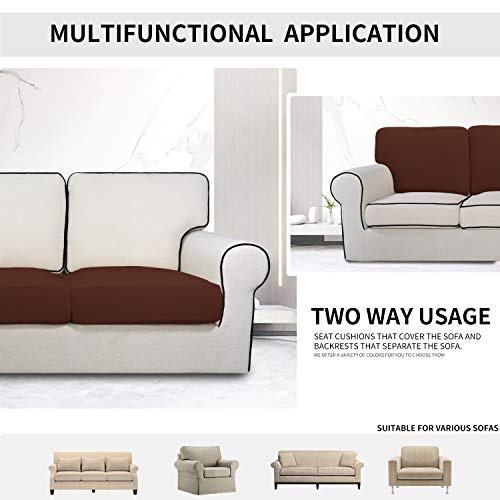 Image of Easy-Going Stretch Cushion Cover Sofa Cushion Furniture Protector Sofa Seat Sofa slipcover Sofa Cover Soft Flexibility with Elastic Bottom(Chair Cushion,Coffee) | Sofa Cushion Furniture Protector Sofa Seat sofa slipcover Washable sofa cover soft with Elastic Bottom Coffee