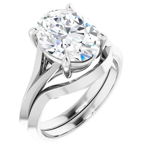 Split Shank Oval Cut Lab Diamond Engagement Ring 3 Carats2