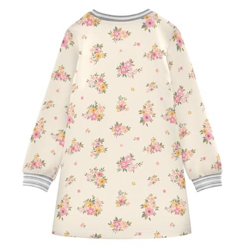 Light Florets Girls Dresses Long Sleeve Sweatshirt Dress for Girls Winter Toddler Casual A Line Dresses Size 2-8T2