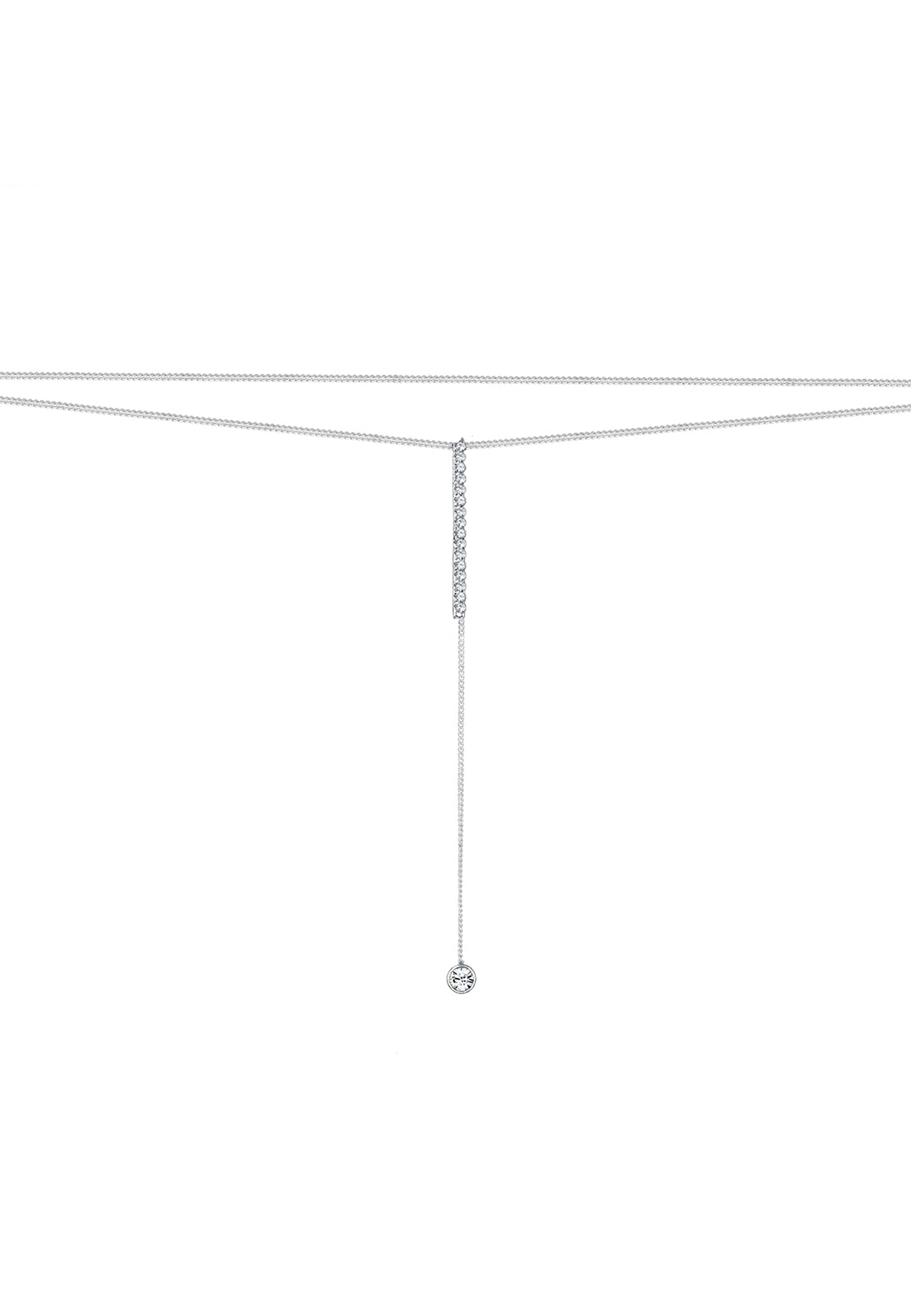 Elli Halskette Damen Y-Kette Solitär mit Kristallen 925 Sterling Silber