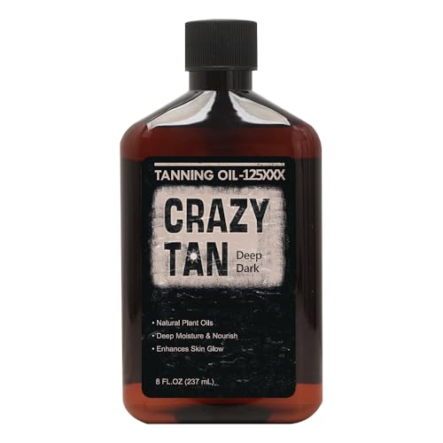 Crazytan Tanning Oil 125xxx 8oz Deep Dark Natural Oil– Fresh Citrus Scent – Made in USA