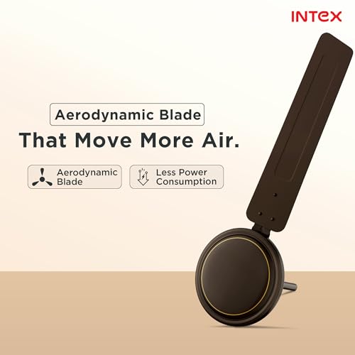 Image of Intex Aero Silk 1200MM Ceiling Fan 3 Blade 380 RPM | High Speed Motor 210 CMM | Air Delivery 50W Low Power Double Ball Bearing | Rust Proof Alluminium Blade 24 Month Warranty (Smoke Brown)
