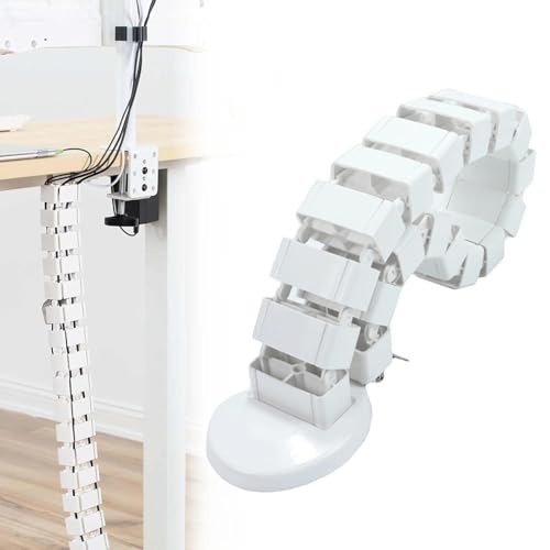 Touosy Colonne Vertebrale Cable Management Matériau épaissi, Goulotte Flexible 125 cm Gestion des Câbles de Bureau Organisateur de Câbles pour Bureau Fixe...