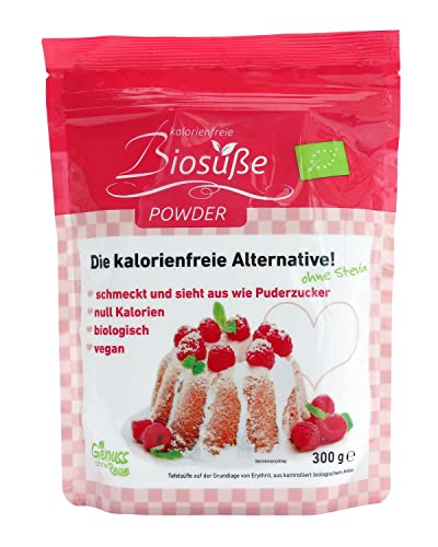 Biosüße Bio-Erythrit Powder Puderzucker - veganer & kalorienfreier Zuckerersatz, 300 g