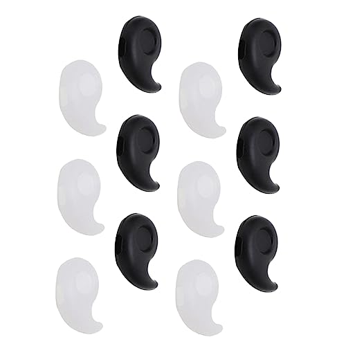 SEWACC Eyeglass Accessories 20 Pairs Non-slip Silicone Ear Grips Ear Hooks Retainer for Glasses Black White