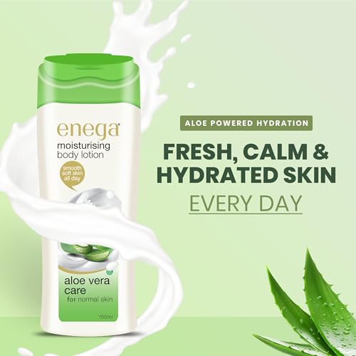 Image of Enega Aloe Vera Care for Normal Skin Non Grassy & Deep Nourish Moisturizing Body Lotion for Men & Women -100 ML (Pack of 2)